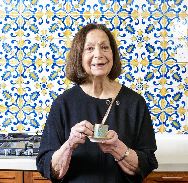 Claudia Roden photographed for Waitrose magazine at home in London