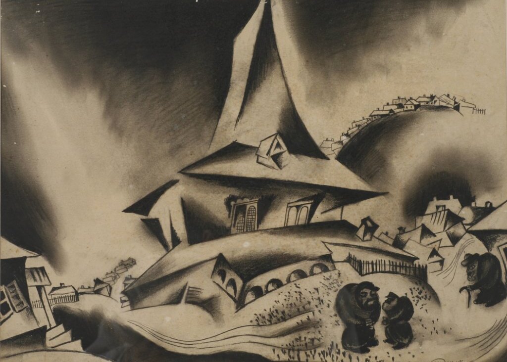 Issachar Ber Ryback, "The Big Synagogue", 1917