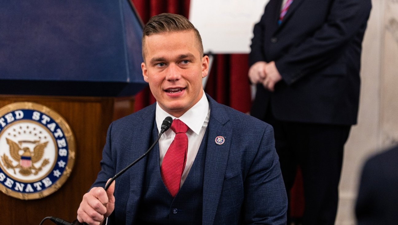 Madison Cawthorn speaks at an American Friends of Lubavitch (Chabad) event on Capitol Hill, March 30, 2022. (Eliau Piha/American Friends of Lubavitch Chabad)