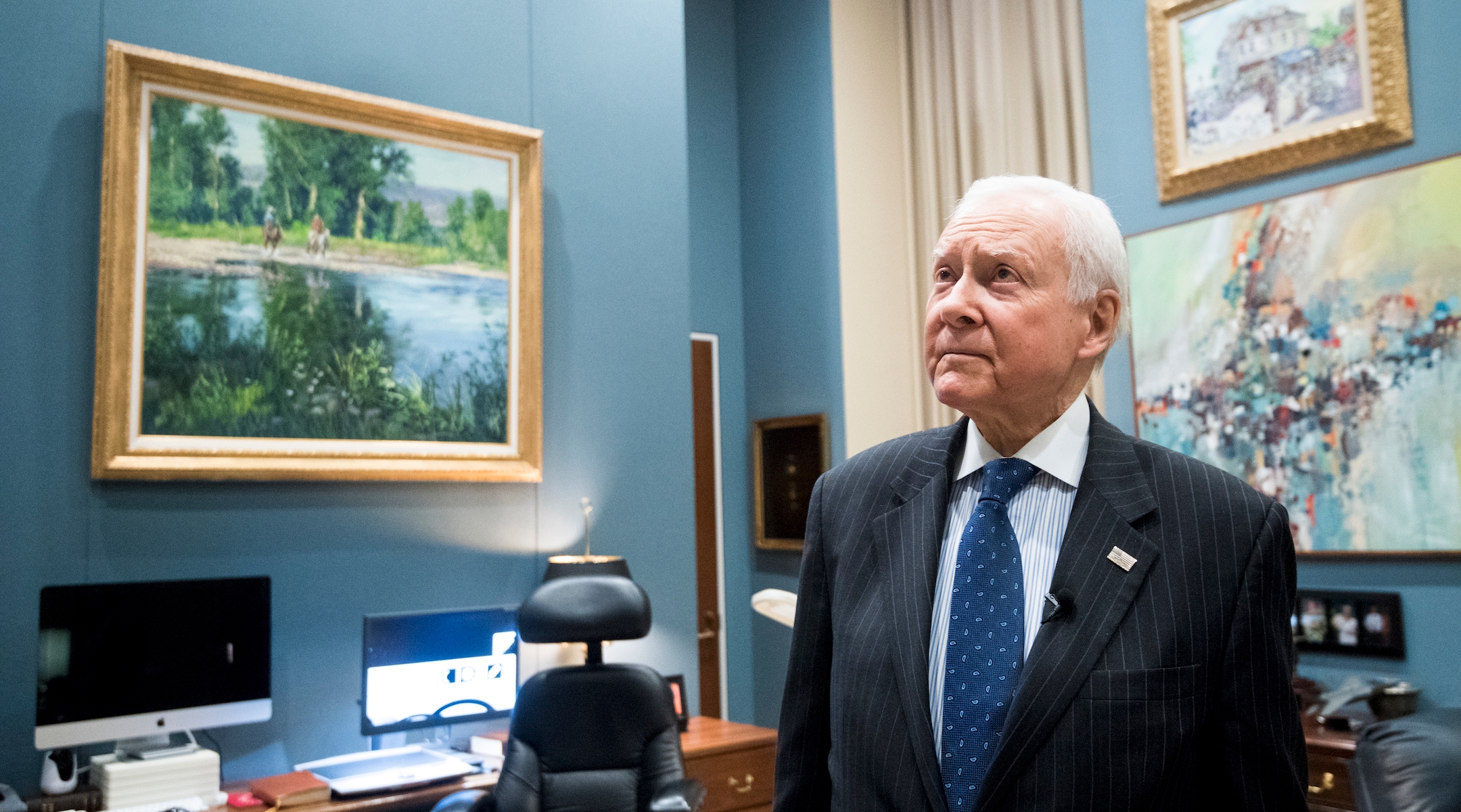 Sen. Orrin Hatch in his office on Dec. 11, 2018, as he prepared to depart the U.S. Senate. (Bill Clark/CQ Roll Call via Getty Images)