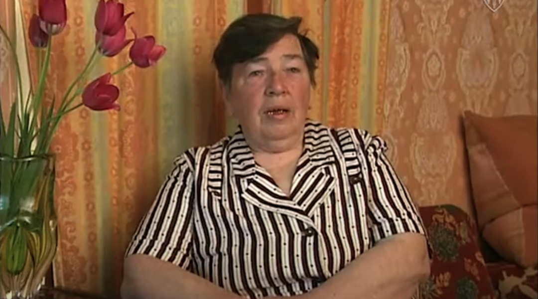 Vanda Semyonovna Obiedkova recorded her Holocaust survivor testimony for the USC Shoah Foundation in 1998. She died in her home in Mariupol, Ukraine, April 4, 2022, while the city was under a devastating Russian attack. (Screenshot)