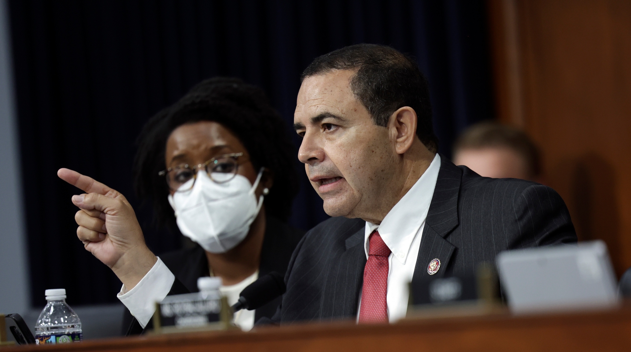 Rep. Henry Cuellar questions U.S. Homeland Security Secretary Alejandro Mayorkas as he testifies before a House Appropriations Subcommittee, April 27, 2022. (Kevin Dietsch/Getty Images)