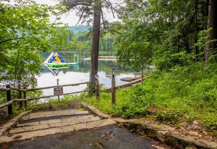 The lake front at Camp Ramah in the Berkshires.