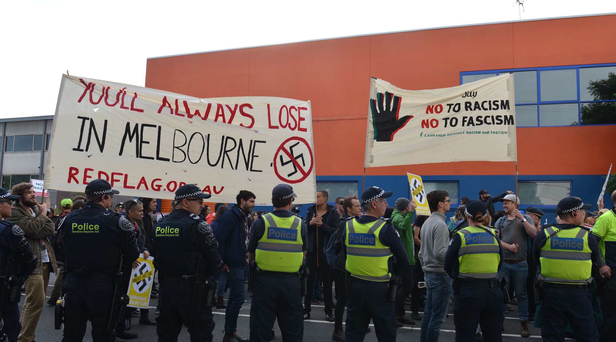 Protestors demonstrate against white supremacy in Melbourne, Dec. 4 2017. (Recep Sakar/Anadolu Agency/Getty Images)