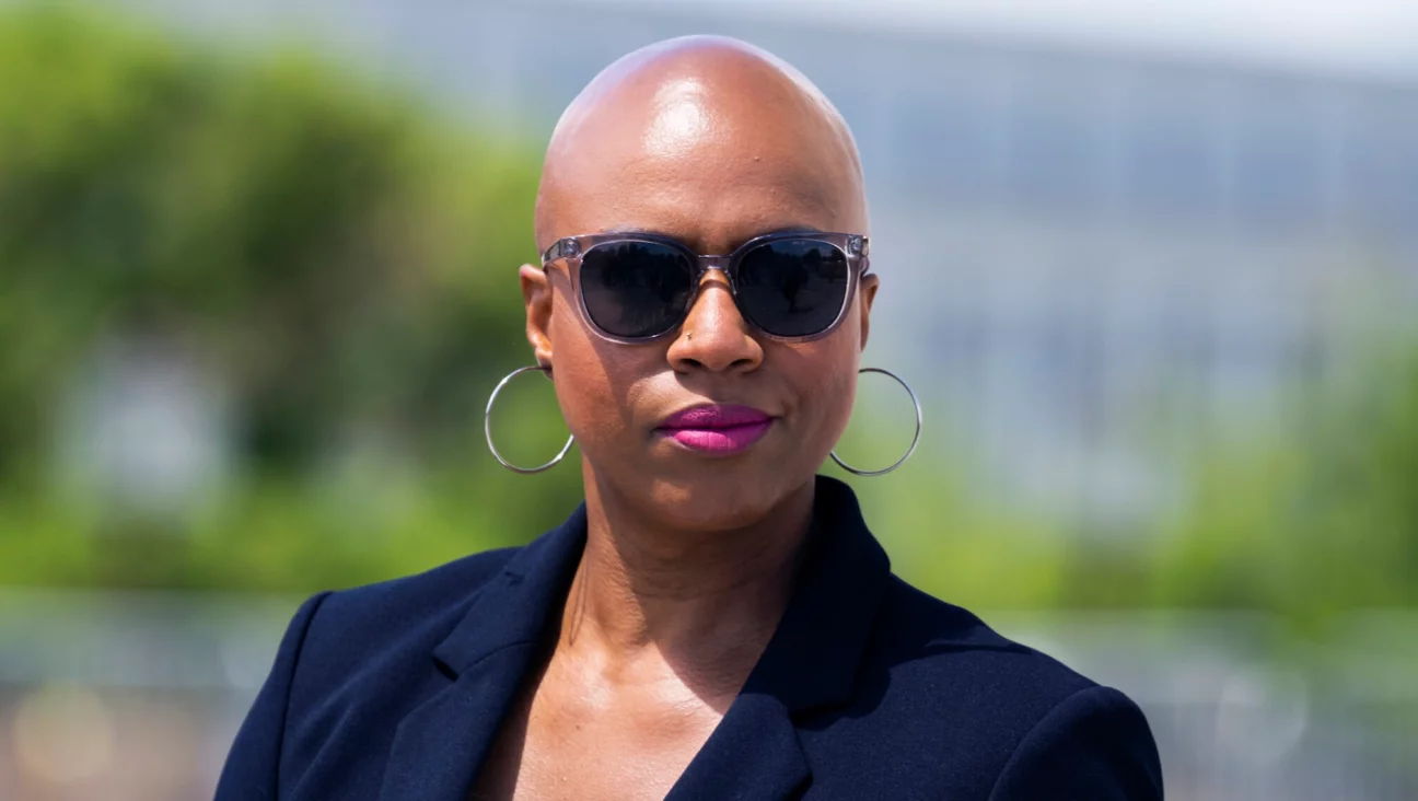 Rep. Ayanna Pressley, D-Mass., leaves the U.S. Capitol after the last votes of the week on June 9, 2022. 