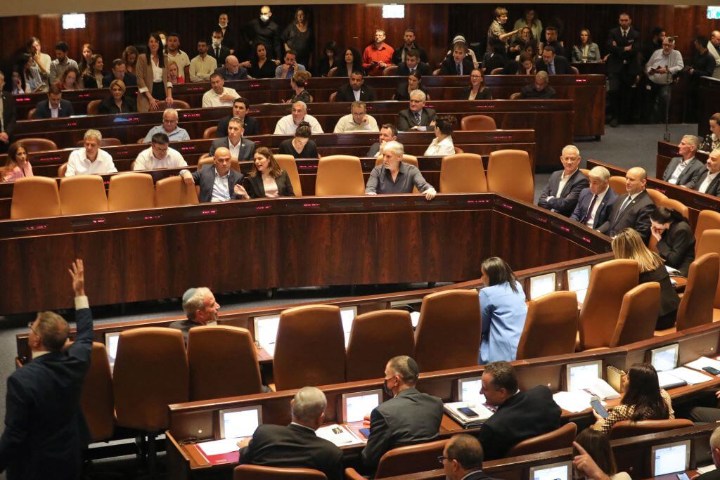 Israeli lawmakers at the Knesset in Jerusalem on June 22, 2022. 