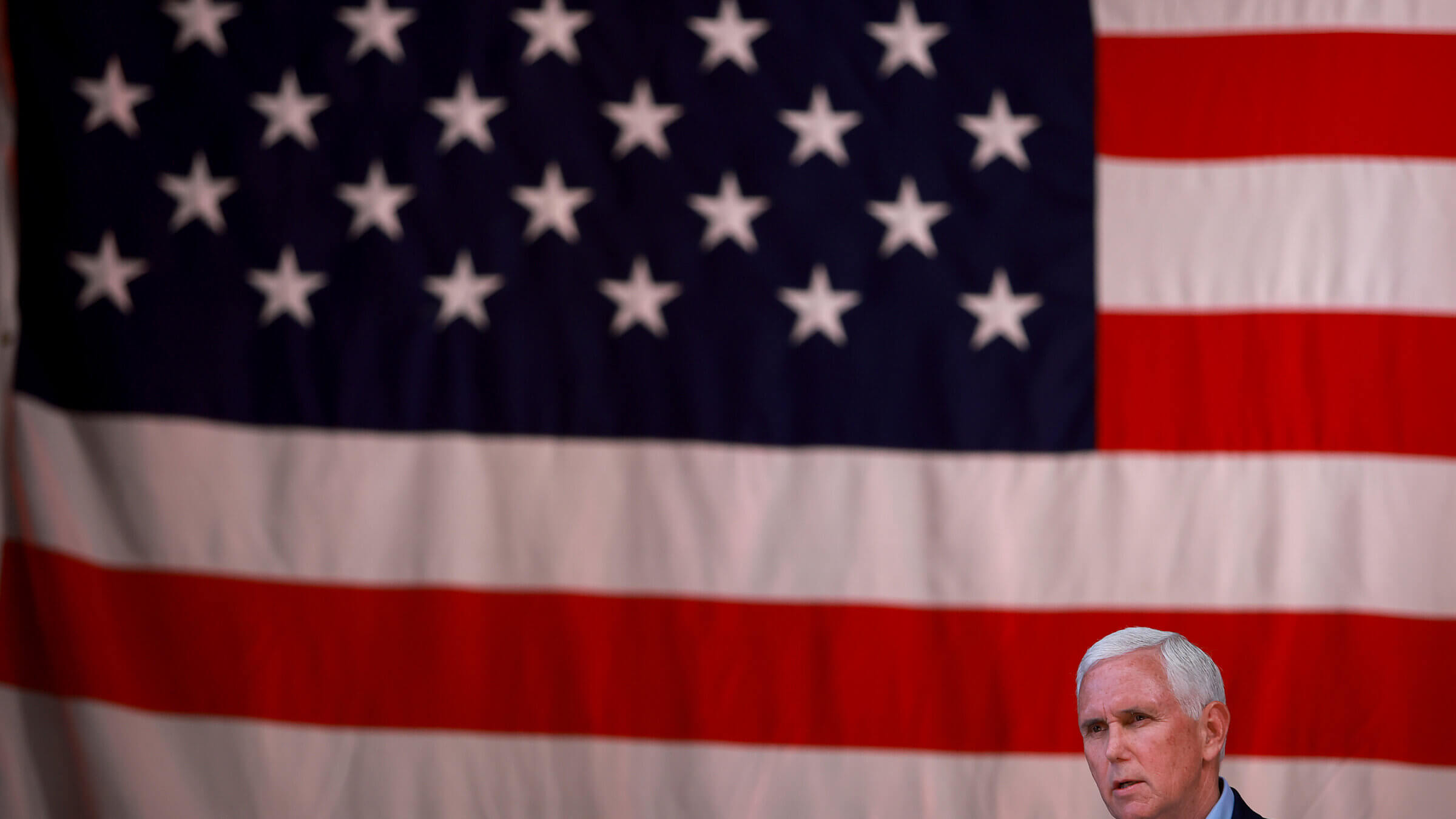 Former U.S. Vice President Mike Pence speaks at a campaign event for Georgia Gov. Brian Kemp in March, 2022.