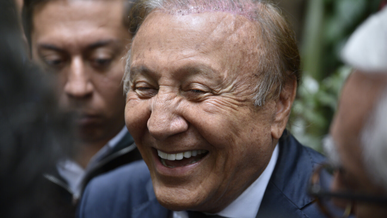 Presidential candidate Rodolfo Hernandez of Liga de Gobernantes Anticorrupcion laughs as talking to press after his meeting with Sergio Fajardo of Centro Esperanza coalition ahead of the presidential runoff on June 02, 2022 in Bogota, Colombia. 