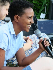 Haftam Heathwood reflects on what Juneteenth means to her at the Be'chol Lashon Juneteenth Shabbat in New York City.