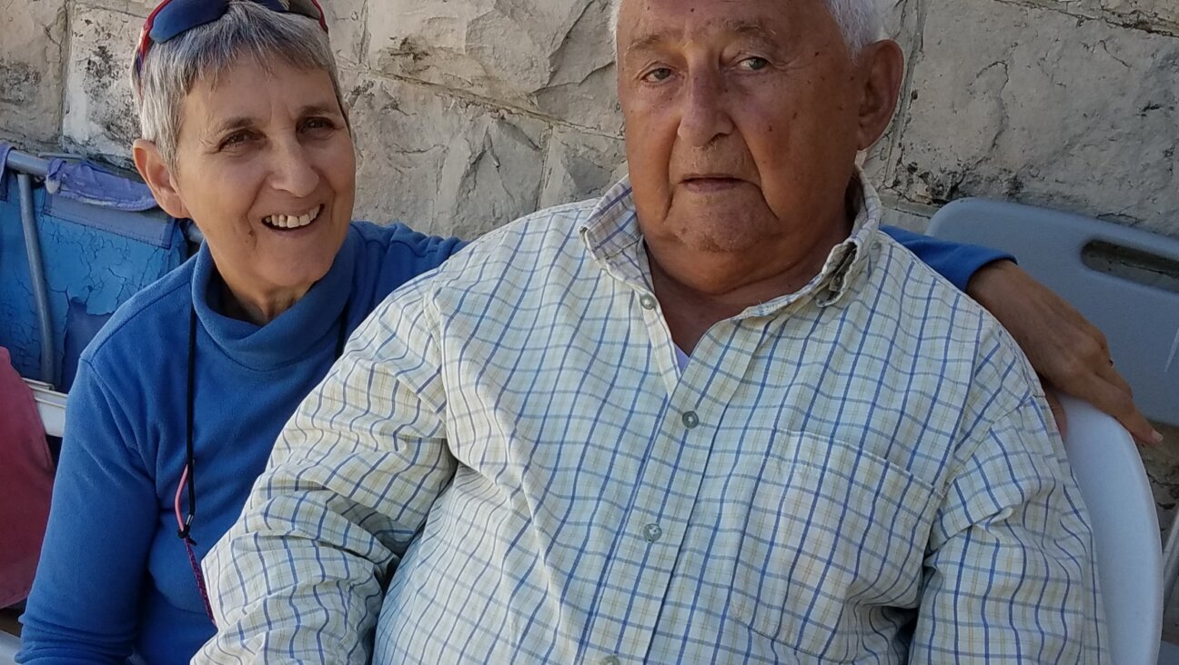 Eva Rockman (left) with her father, Moniek (Moshe) Shaibe, one year before he died, in Jerusalem