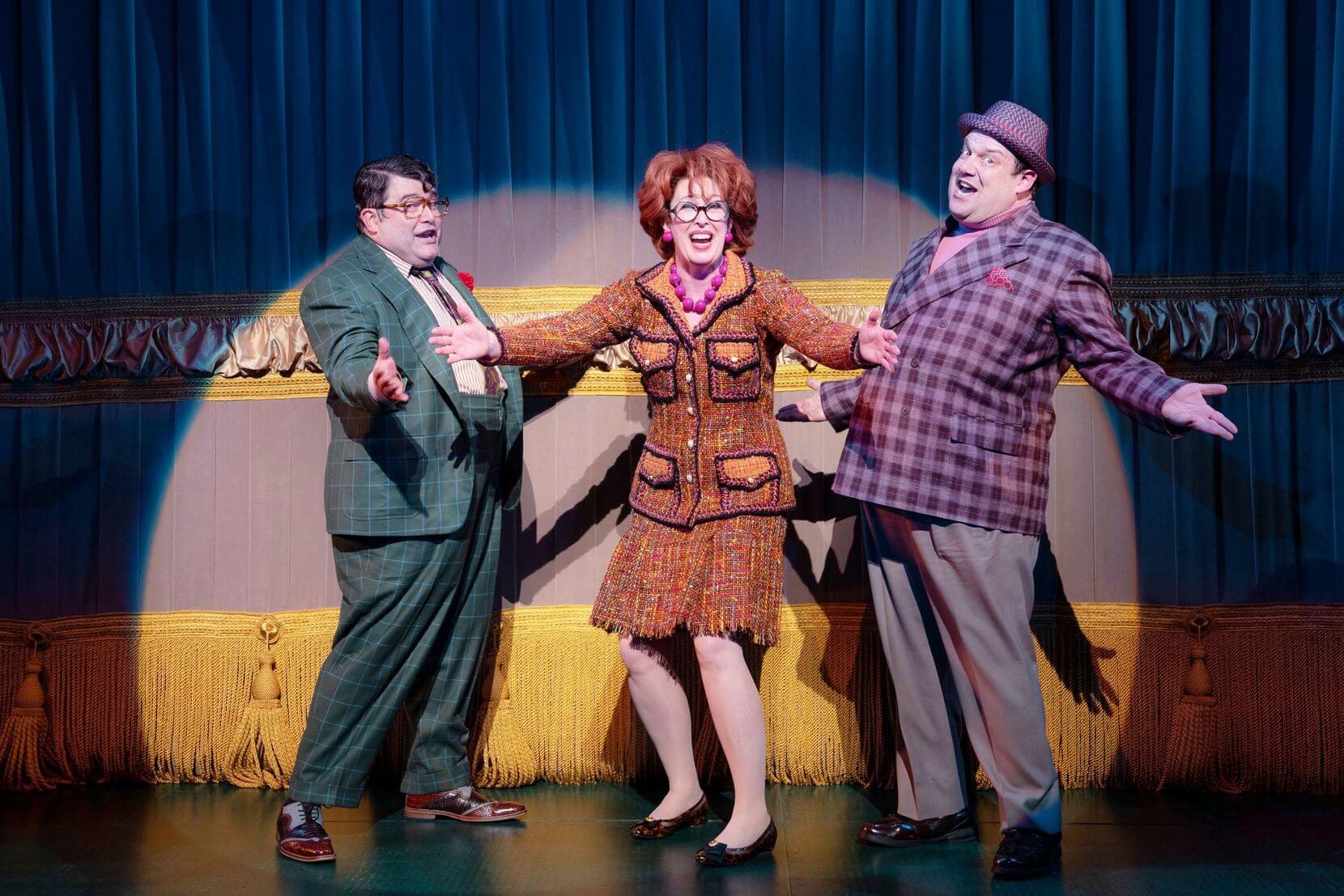 Jordan Gelber, at right, with Brian Gonzales and Mylinda Hull in the Broadway production of “Mr. Saturday Night.”