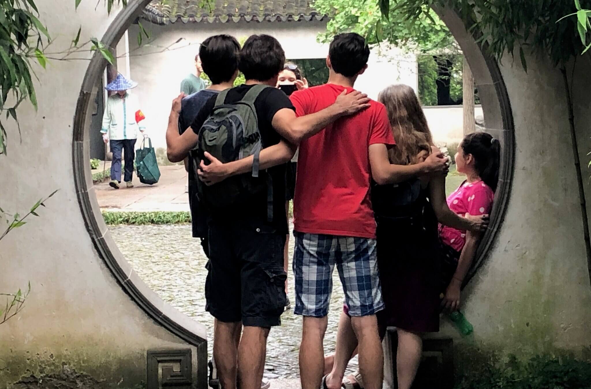 The author and his family pose for a picture during a trip to China in 2019. 