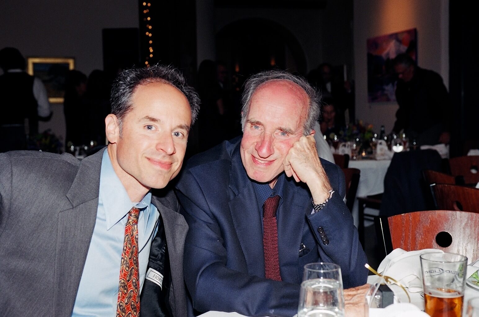 Stephen Straus, right, who was killed in the shooting, with his son Jon at a family wedding.