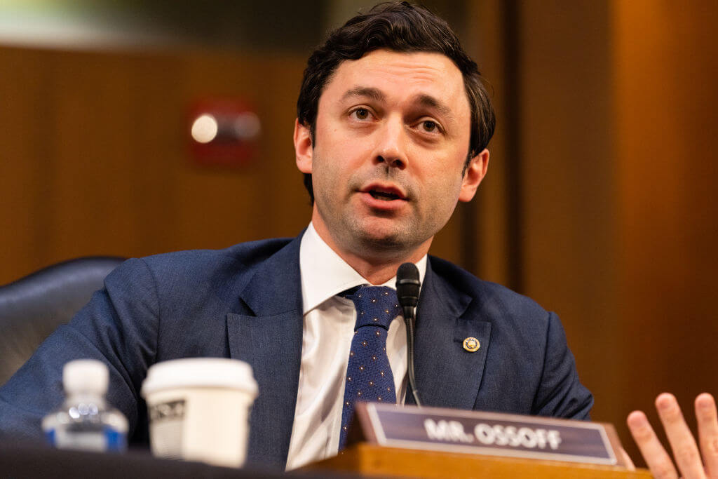 Senator Jon Ossoff, a Democrat from Georgia, speaks during a Senate Judiciary Committee hearing.