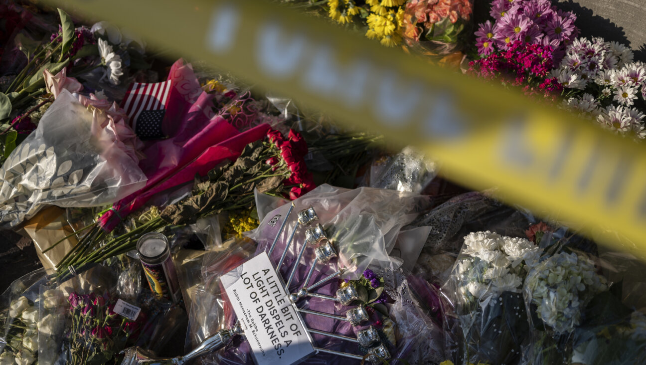 A memorial near the scene of the shooting at a Fourth of July parade in Highland Park, Illinois. 