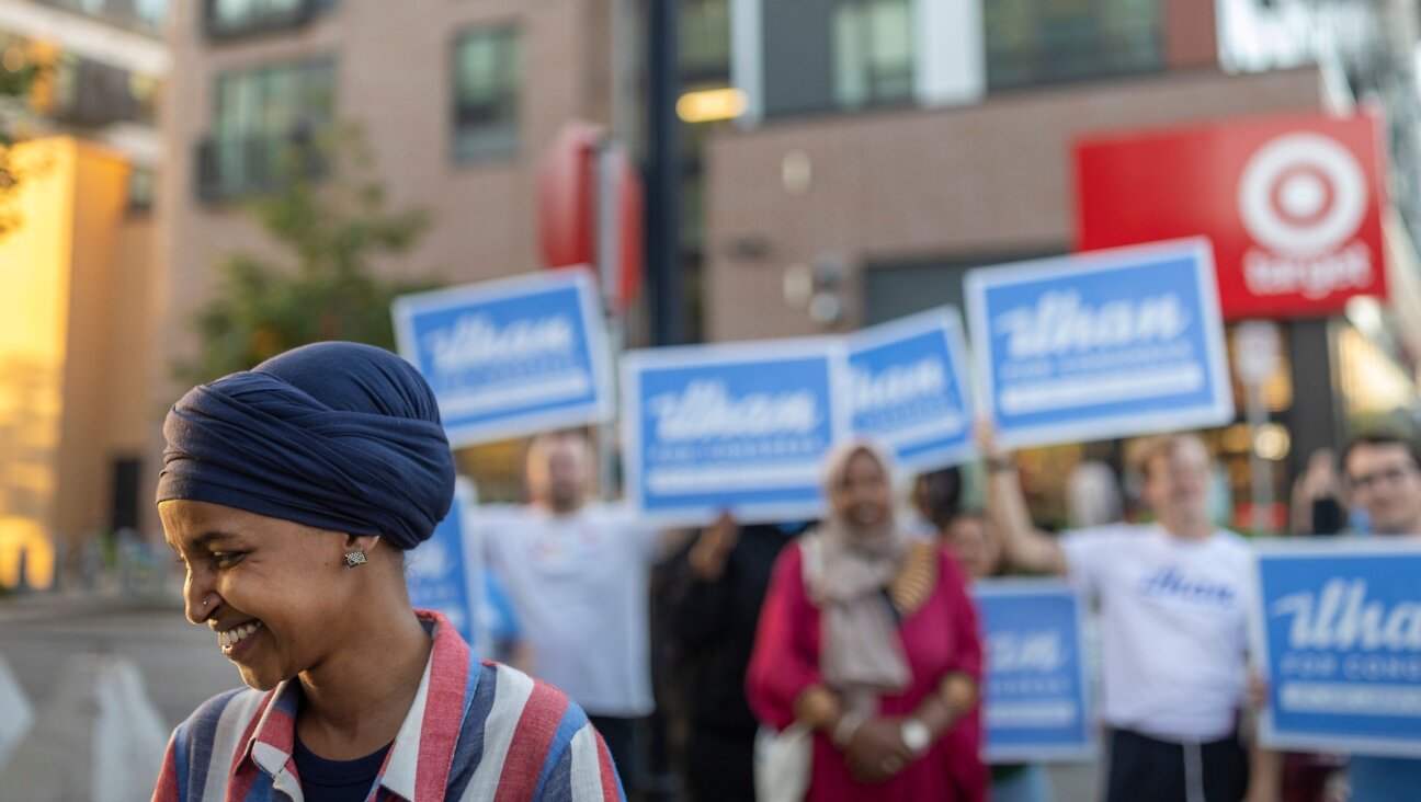 Rep. Ilhan Omar gives a press conference during a voter engagement event near the the University of Minnesota campus in Minneapolis, Aug. 9, 2022. (Elizabeth Flores/Star Tribune Via Getty Images)