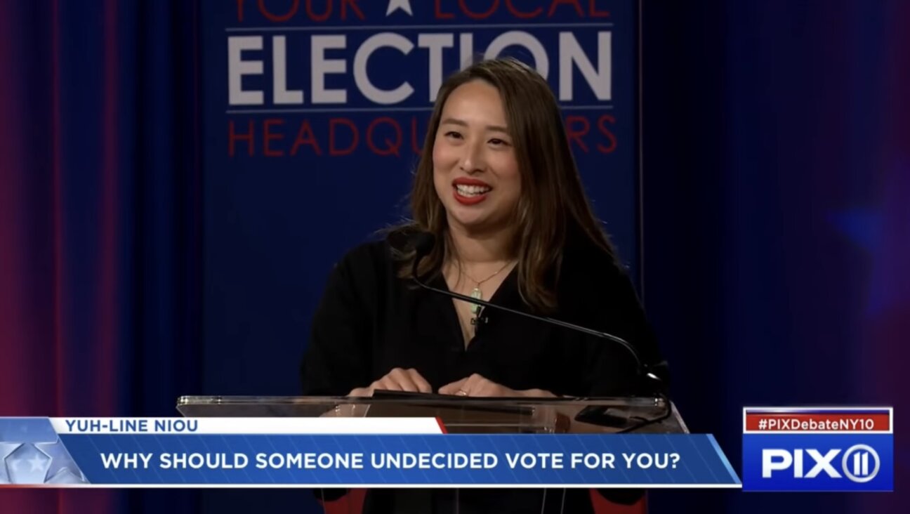 Assemblywoman Yuh-Line Niou, a candidate for New York’s 10th Congressional District, at a PIX11 TV debate on Aug. 17, 2022. 