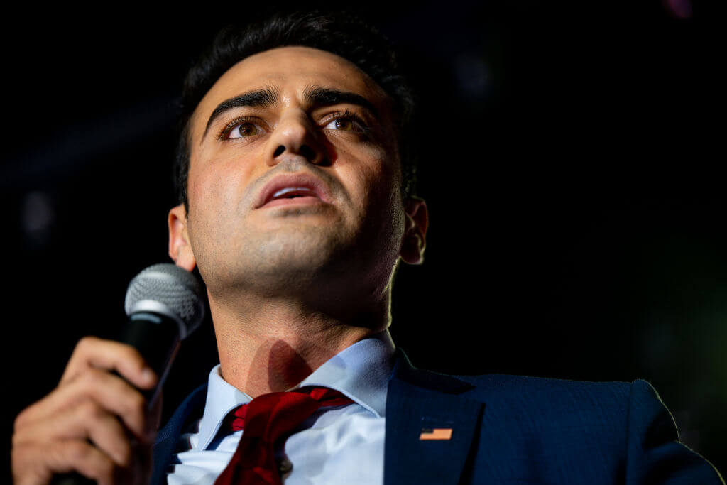 Republican attorney general candidate for Arizona Abraham Hamadeh speaks to supporters during a campaign event on July 31, 2022.