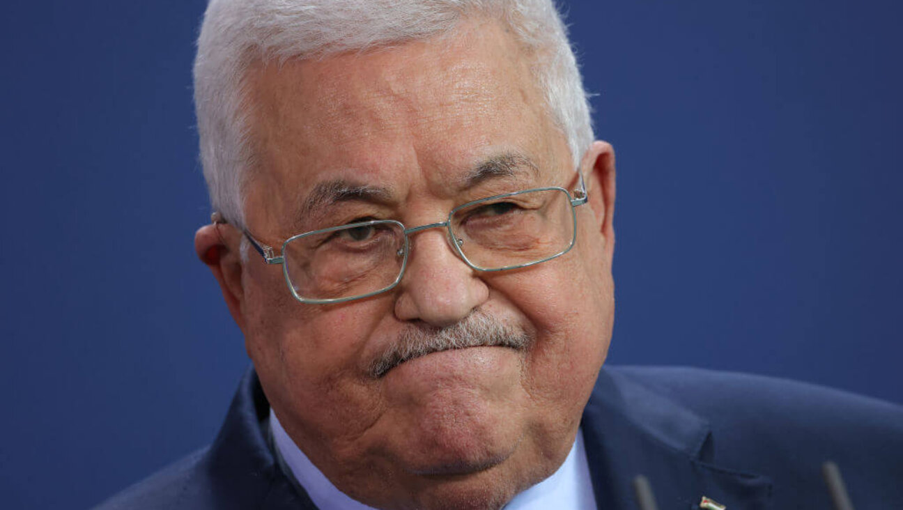 Mahmoud Abbas, President of the Palestinian National Authority, speaks to the media with German Chancellor Olaf Scholz (not pictured) following talks at the Chancellery on August 16, 2022 in Berlin, Germany. 