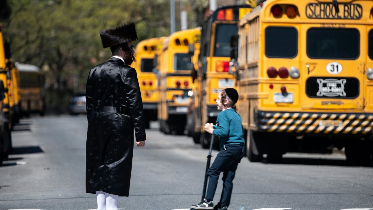 School buses lined up in the Williamsburg neighborhood of Brooklyn, April 24, 2019. 