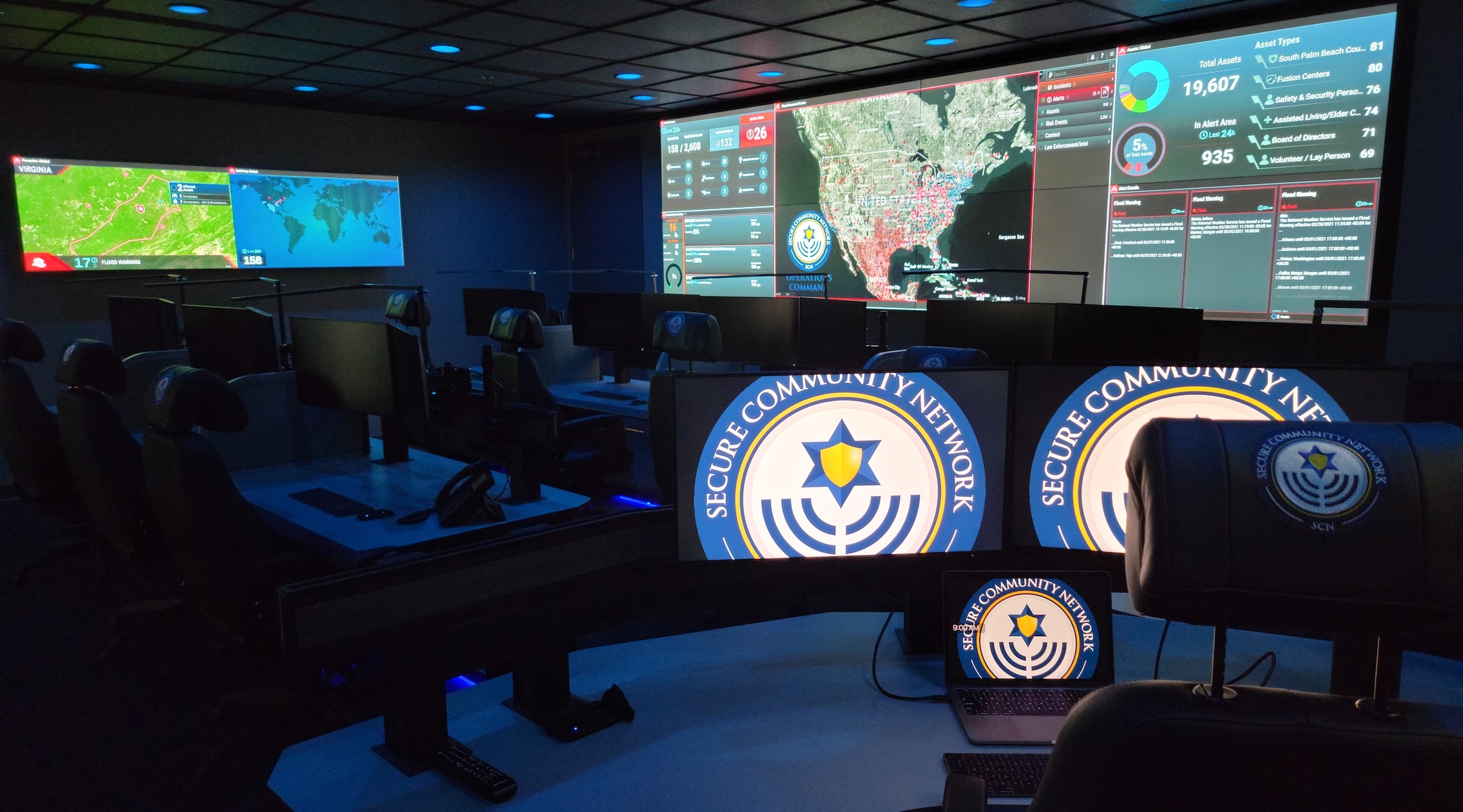 A view of the Secure Community Network’s new command center in Chicago. (Courtesy of SCN)