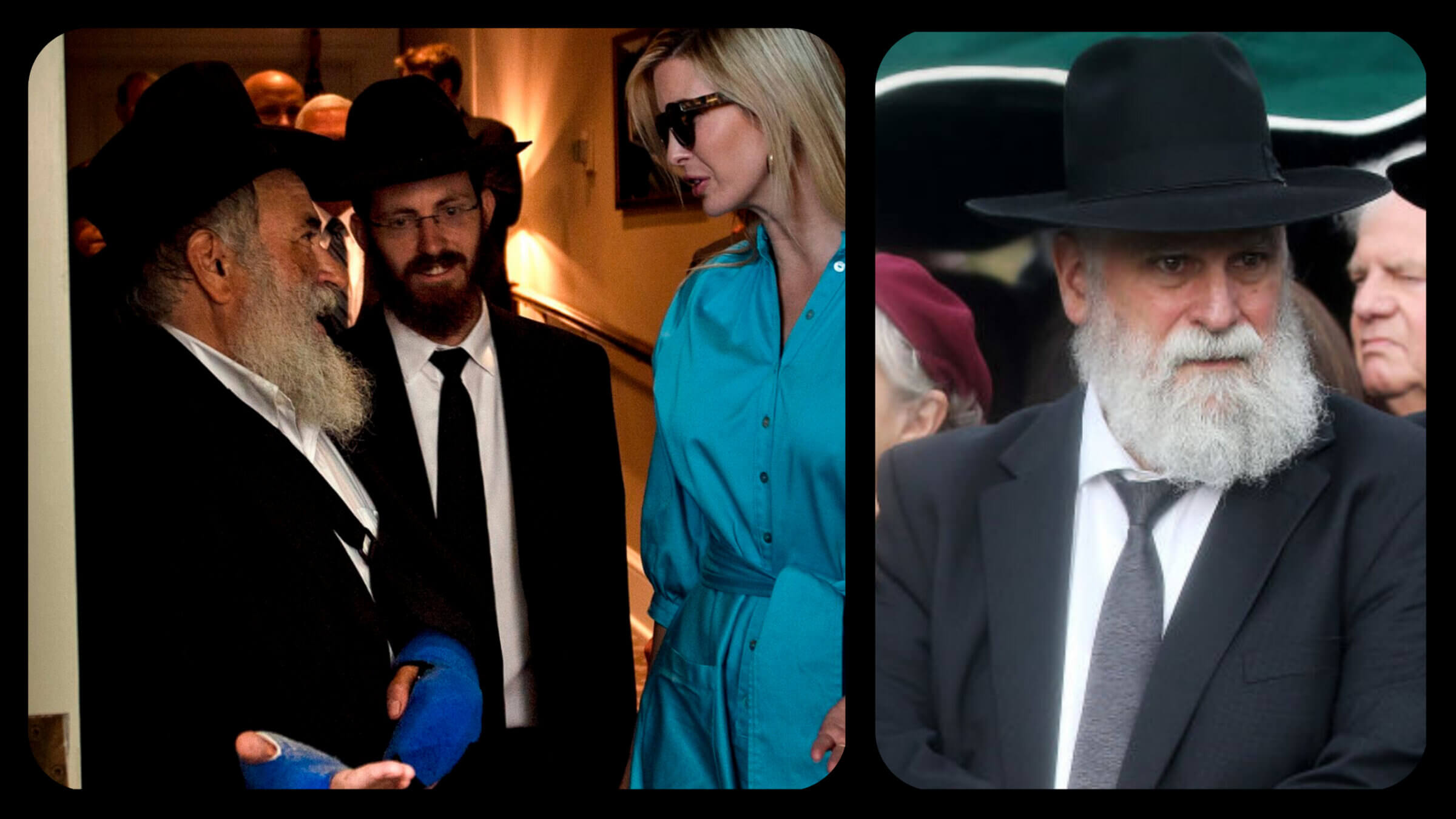 Rabbi Mendel Goldstein (L, facing camera), was instructed to take the Chabad name off of his Poway synagogue by Rabbi Yonah Fradkin (R).