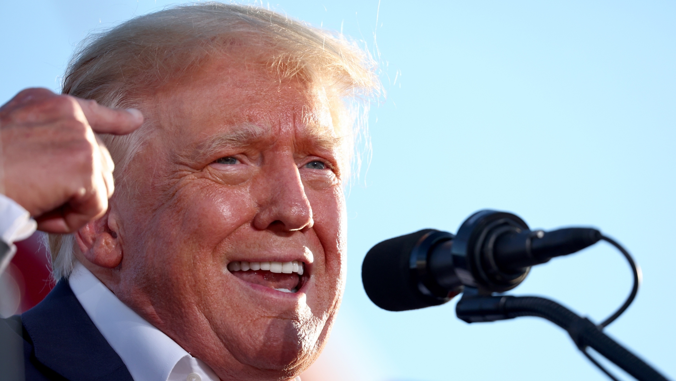 Former U.S. President Donald Trump speaks during a campaign rally at Legacy Sports USA in Mesa, Arizona, Oct. 9, 2022. 