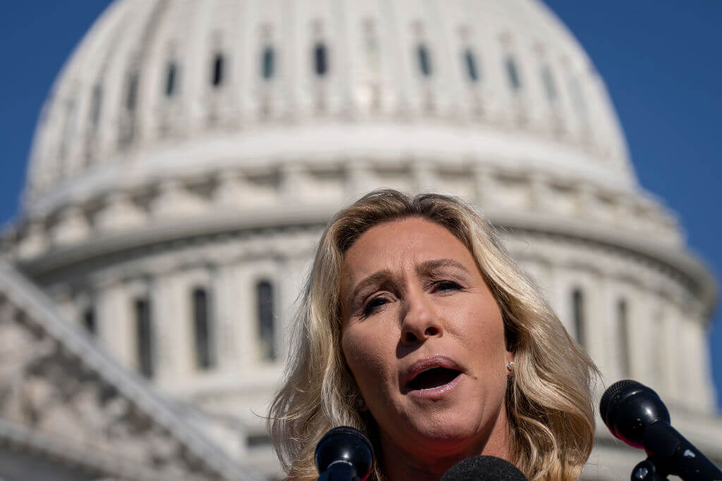 Rep. Marjorie Taylor Greene (R-GA) speaks on Capitol Hill Sept. 20, 2022.