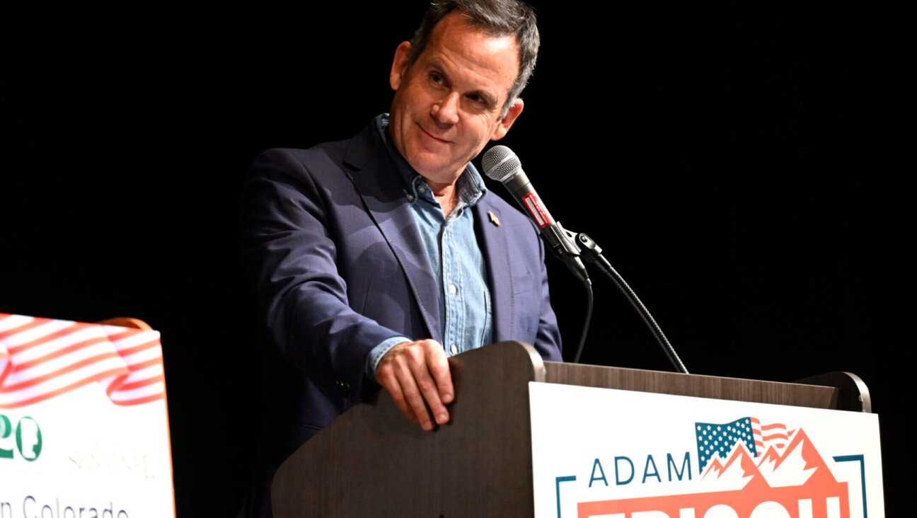 Adam Frisch at a debate with incumbent Rep. Lauren Boebert in Grand Junction, Colorado, Sept. 10, 2022. 