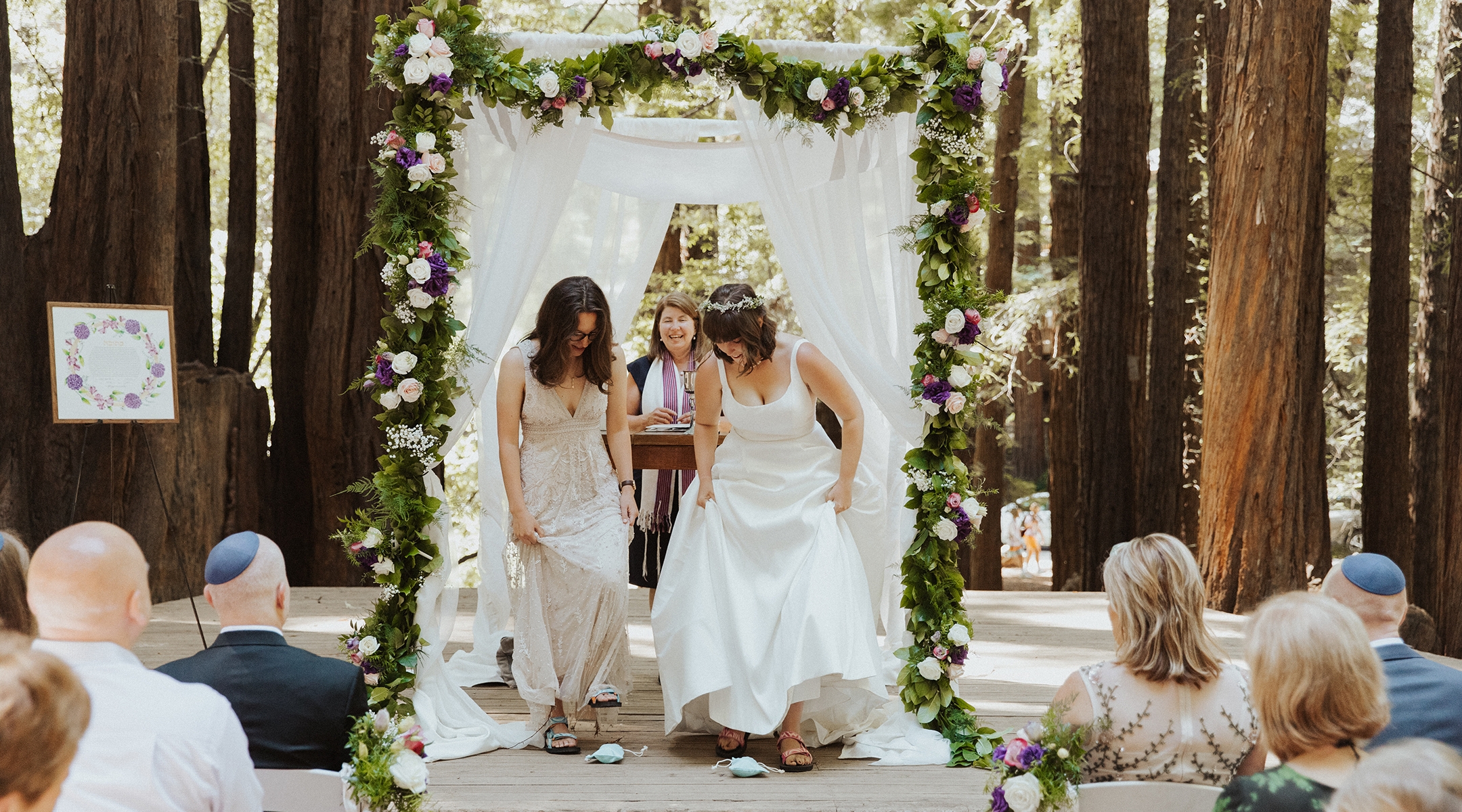 Zoe Dressner and Margeaux Wolberg’s love story traversed three of Judaism’s denominations. (Hellena Cedeño Photography)