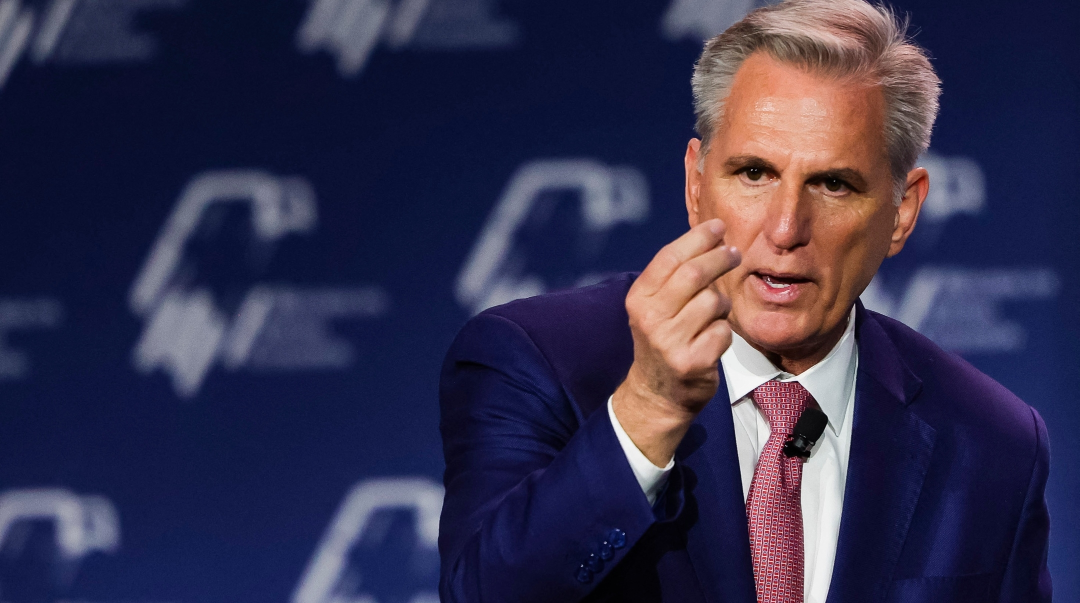 House Minority Leader Kevin McCarthy (R-CA) speaks at the Republican Jewish Coalition Annual Leadership Meeting in Las Vegas, Nov. 19, 2022. (Wade Vandervort / AFP via Getty Images)