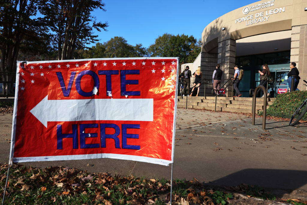 A line of early voters in Atlanta this weekend. (Getty)