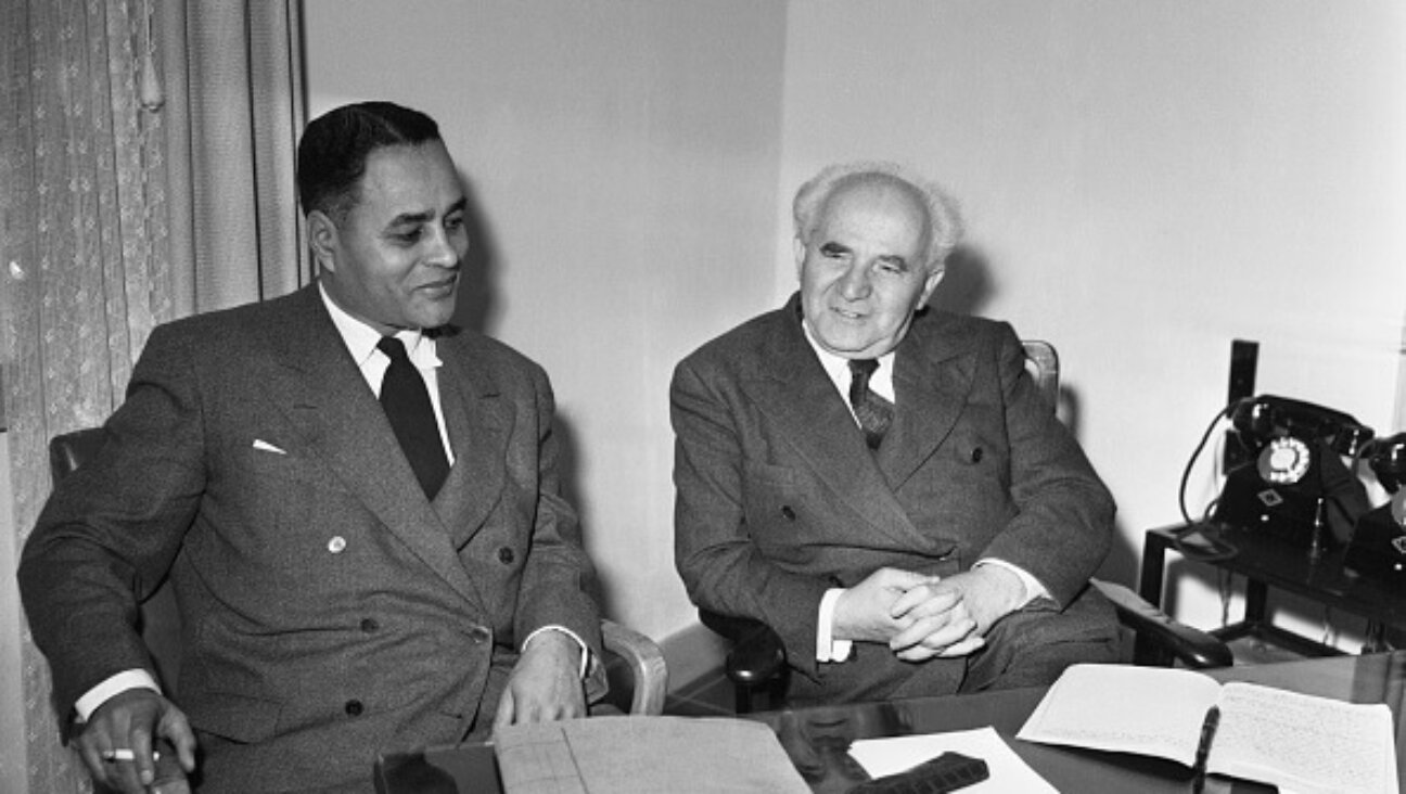 Ralph Bunche with then-Israeli prime minister David Ben-Gurion, seven months after the creation of the state of Israel, Dec. 12, 1948. 