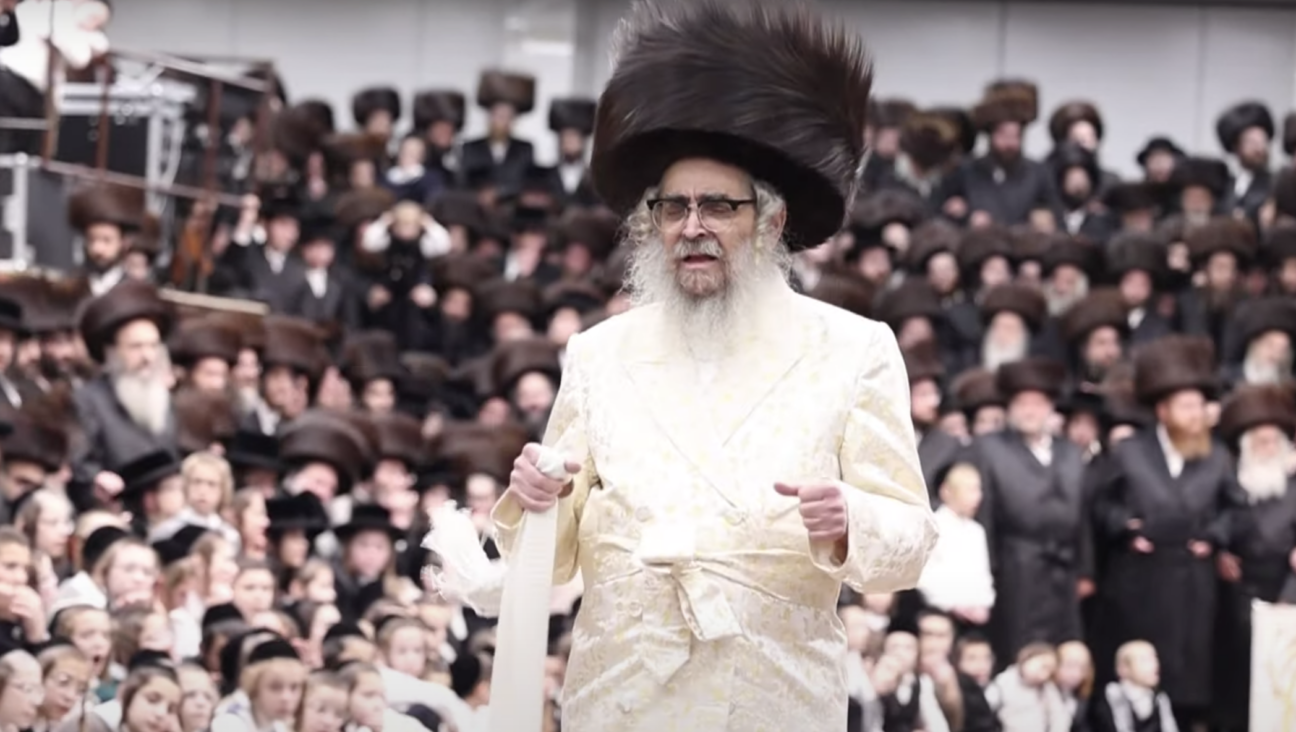 Rabbi Aaron Teitelbaum, the Grand Rebbe of Satmar in Kiryas Joel, dancing the "Mitzvah Tantz" at the wedding of his great grandson on Nov. 1, 2022.