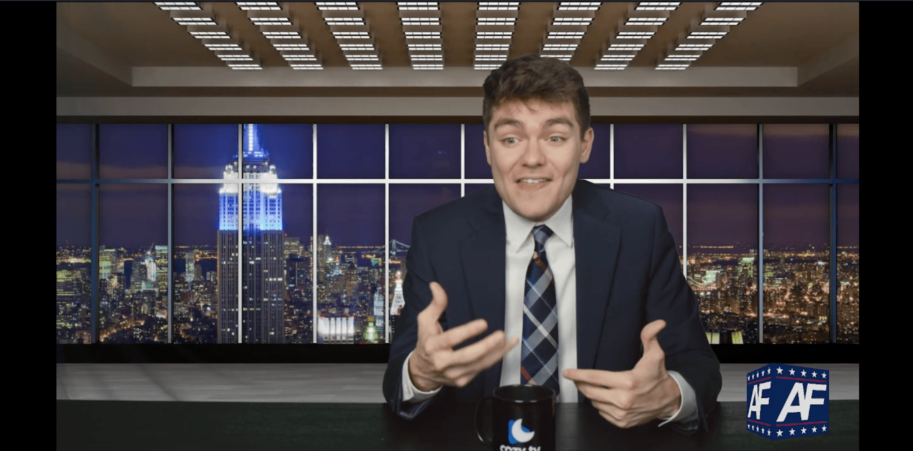 Nick Fuentes during a recent livestream.