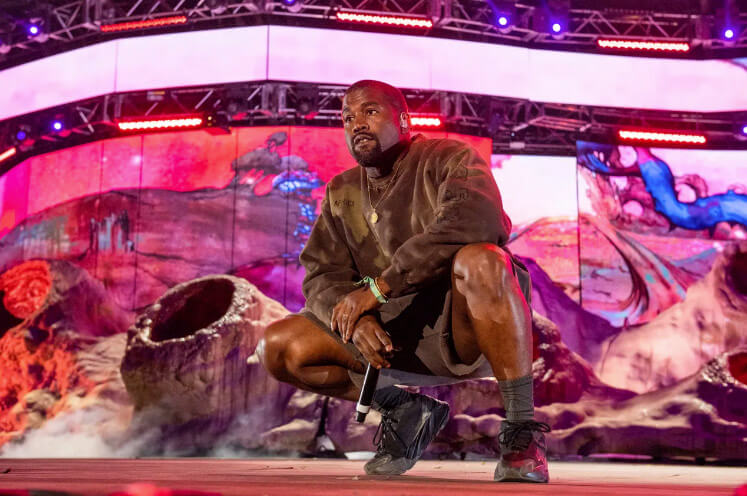 Kanye West at the 2019 Coachella Valley Music And Arts Festival. 