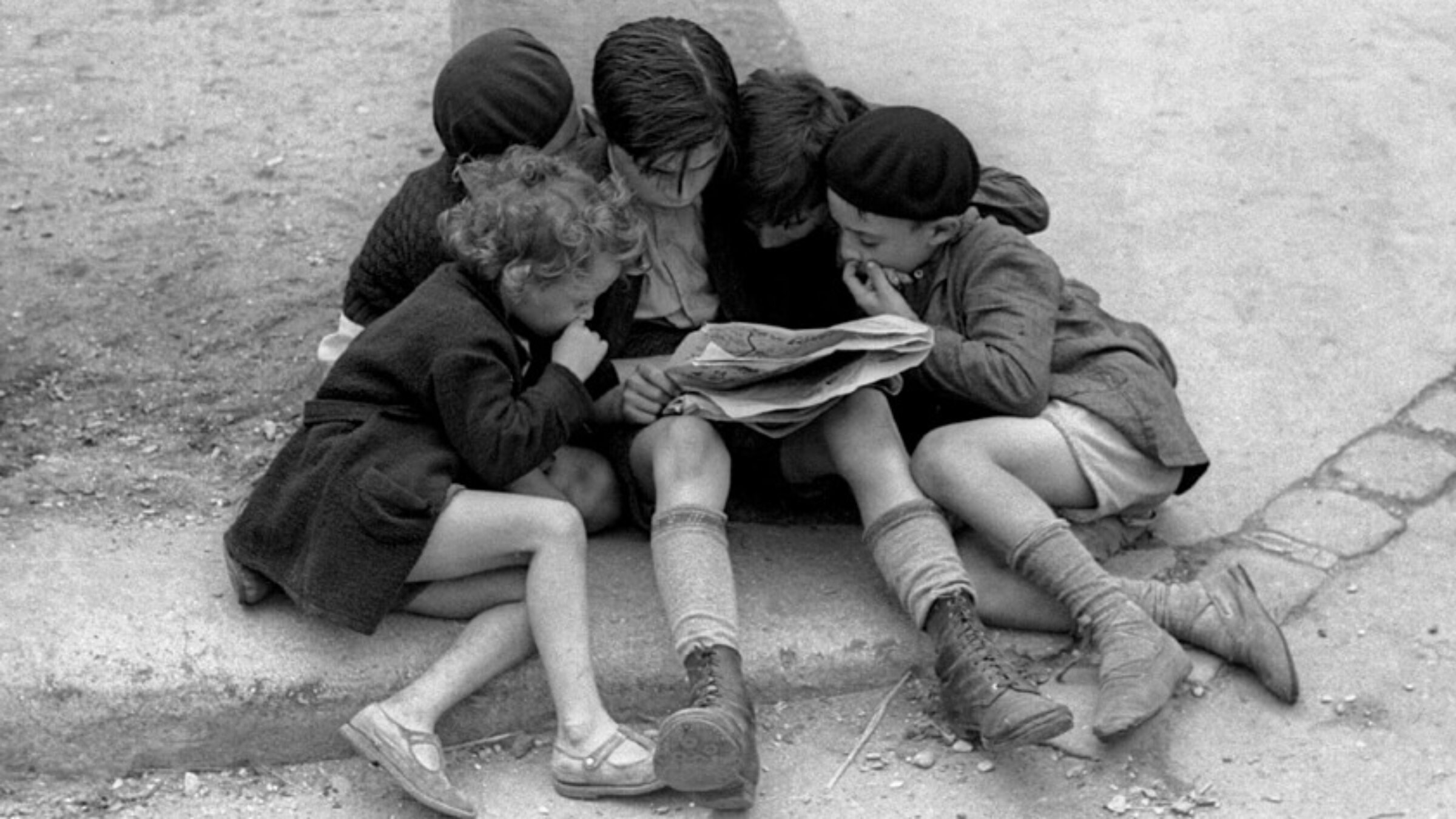 "Children Reading Newspaper," Paris, 1936