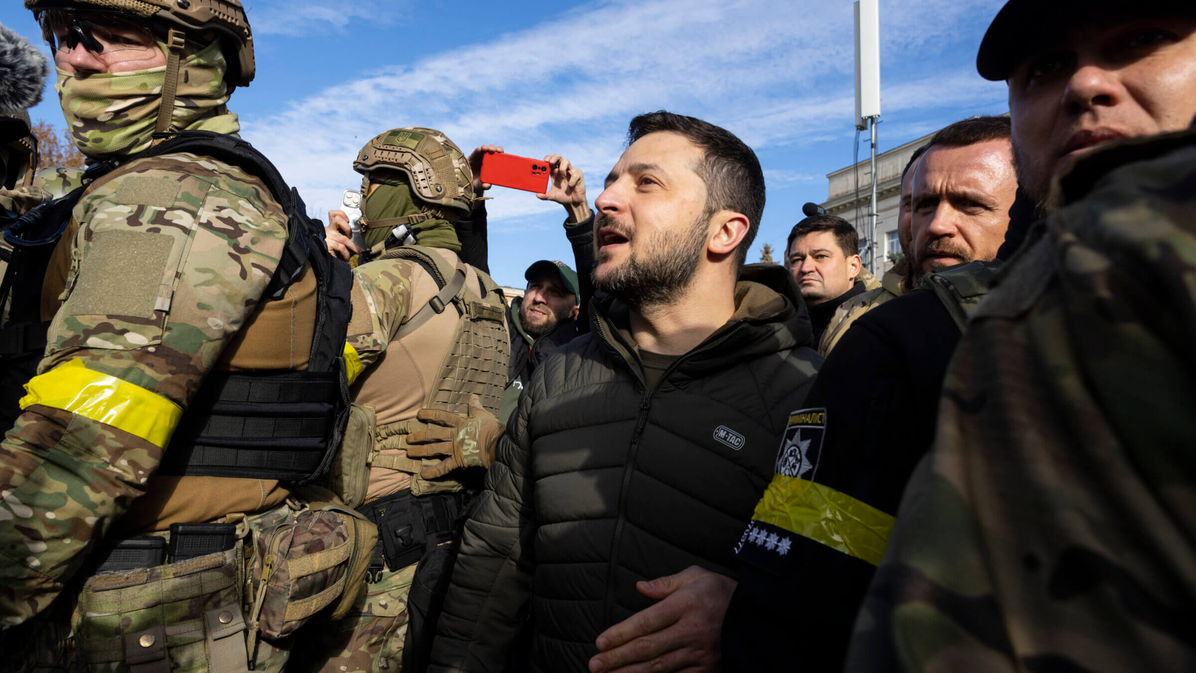 Ukrainian President Volodymyr Zelenskyy in Kherson on Nov. 14, 2022.