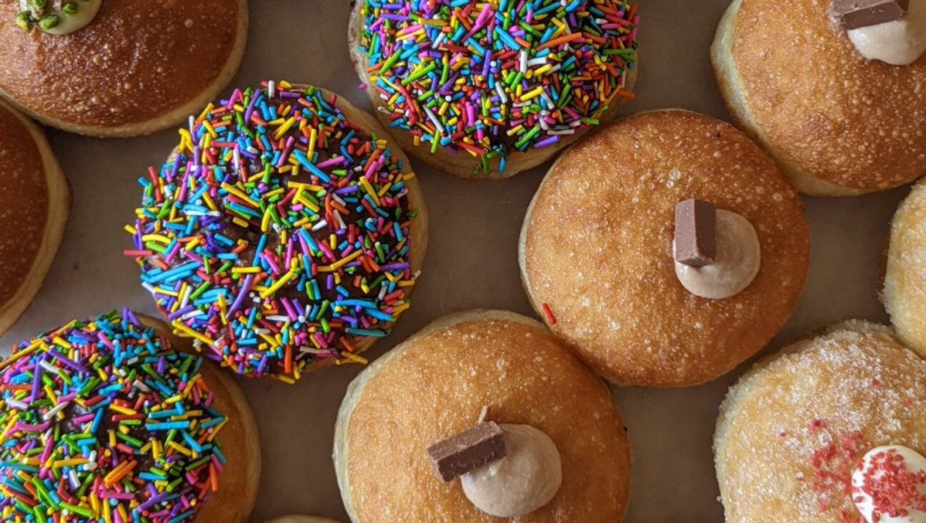 Donuts offered for Hanukkah this year at Couronne Patisserie, a bakery on Kibbutz Evron in Israel.