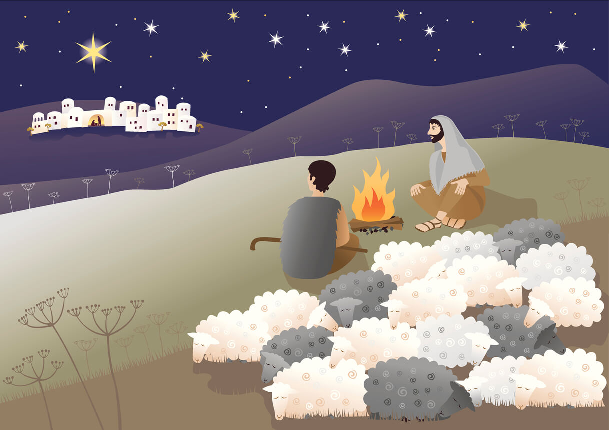 A star portends Jesus's birth.