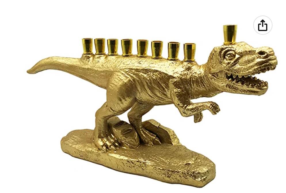 One version of the dinosaur menorah.