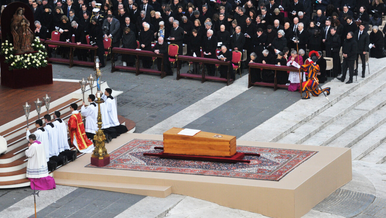 Benedict XVI's coffin in Vatican City.