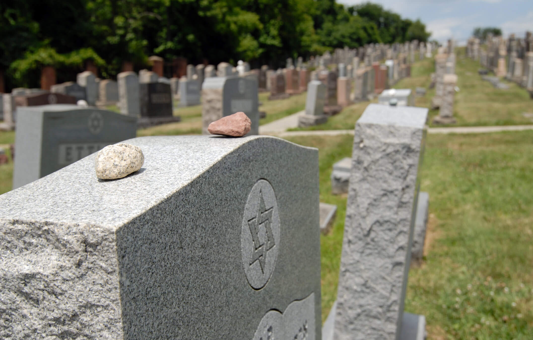 A Jewish tombstone.