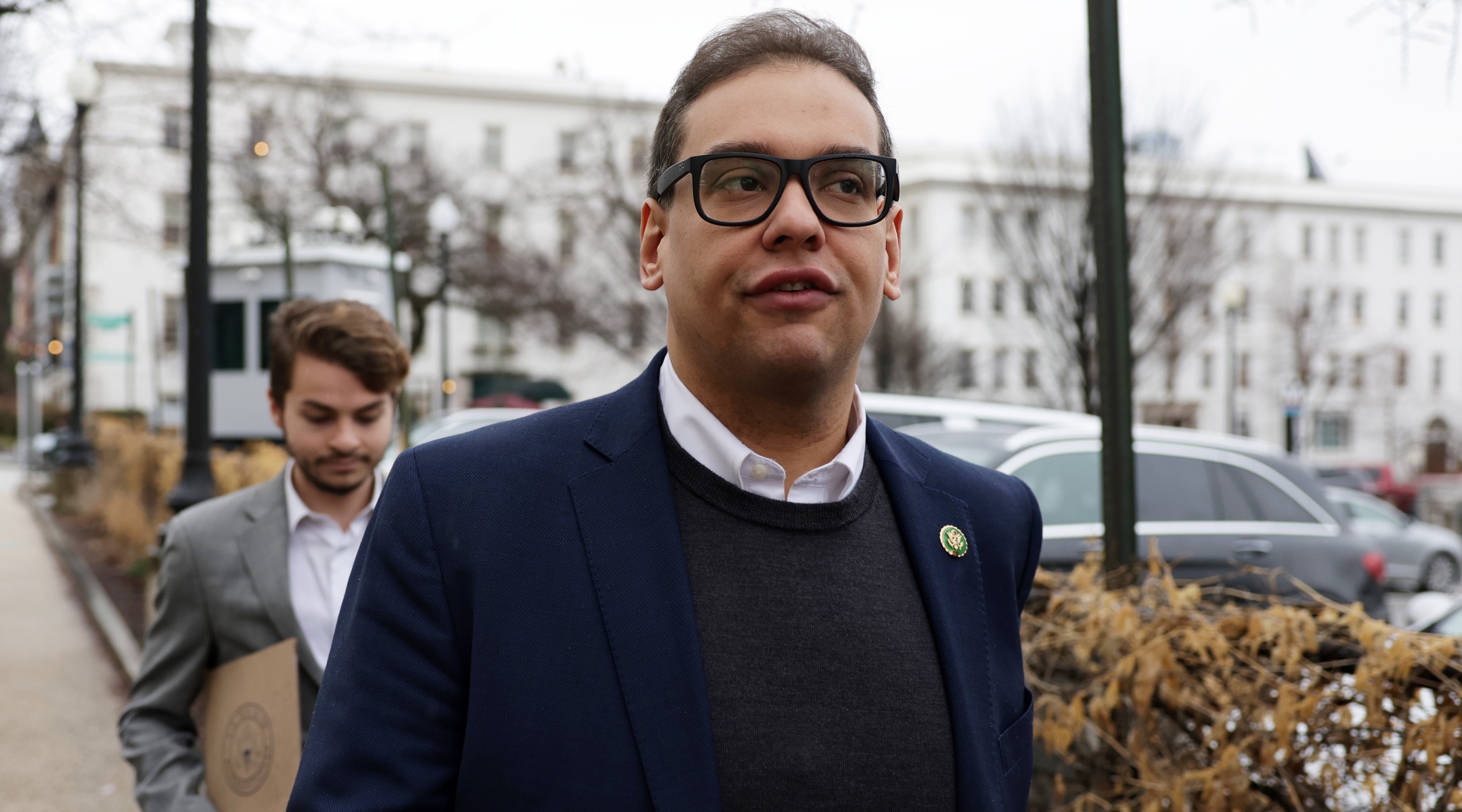 New York Republican Rep. George Santos leaves the Capitol Hill Club in Washington D.C., Jan. 31, 2023. (Alex Wong/Getty Images)