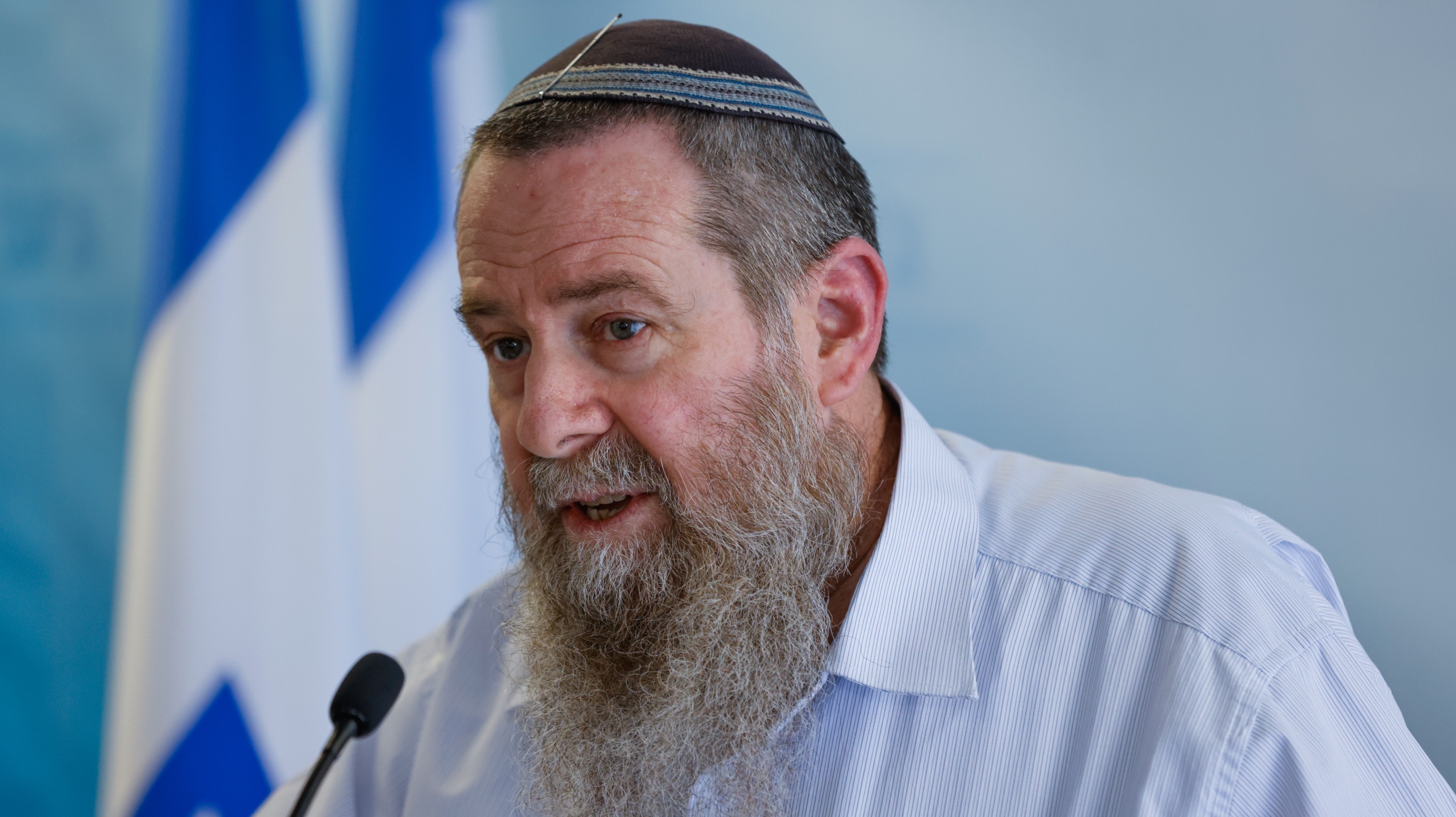 Noam head Avi Maoz speaks during a function meeting at the Knesset, the Israeli parliament in Jerusalem, on January 30, 2023. (Olivier Fitoussi/Flash90)