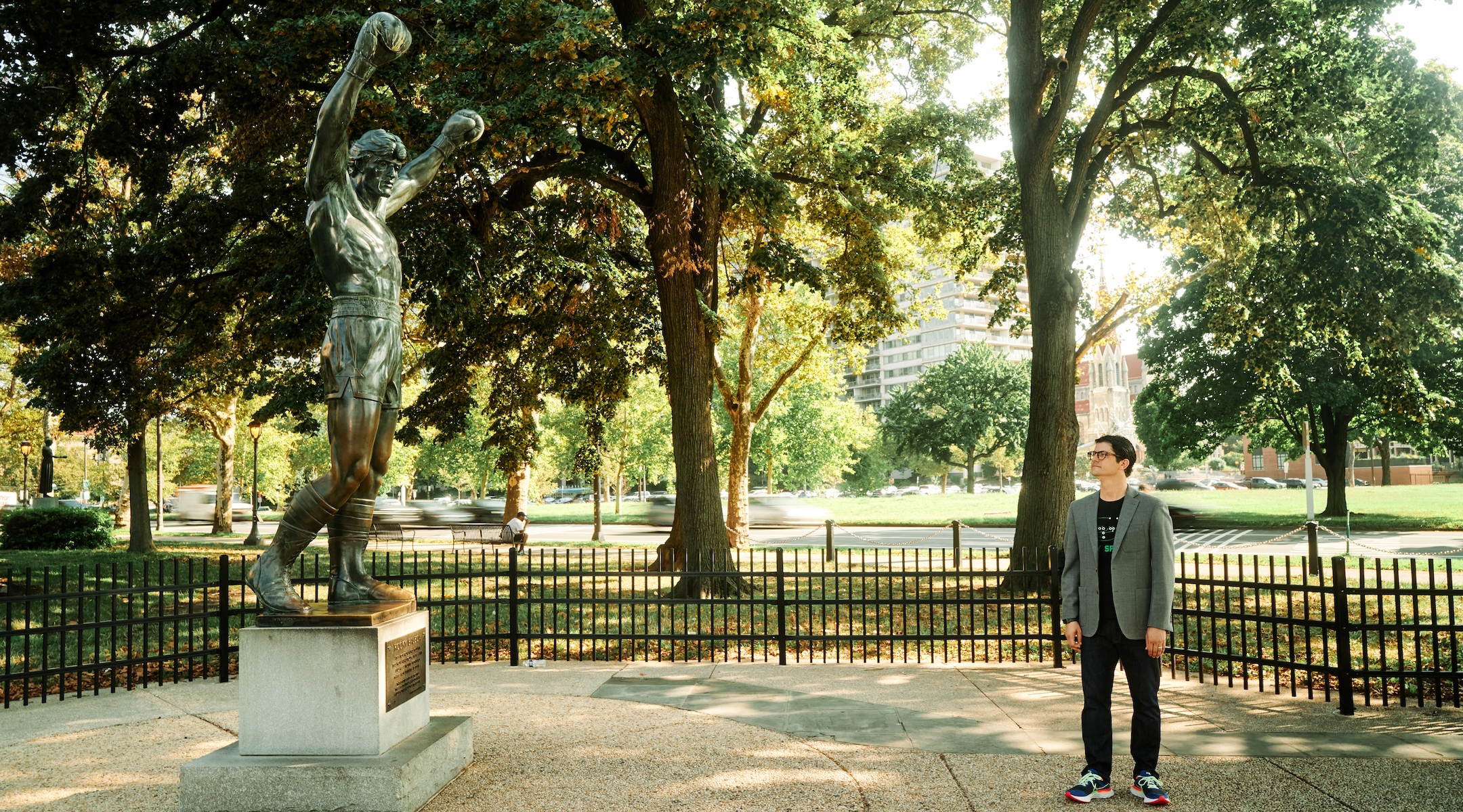 Paul Farber is the creator and host of a new podcast about the Rocky Balboa statue in Philadelphia. (Gene Smirnov)