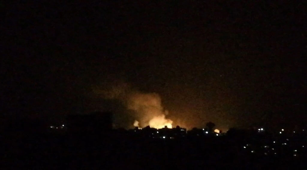 A photo of a reported Israeli airstrike in Damascus in 2019.