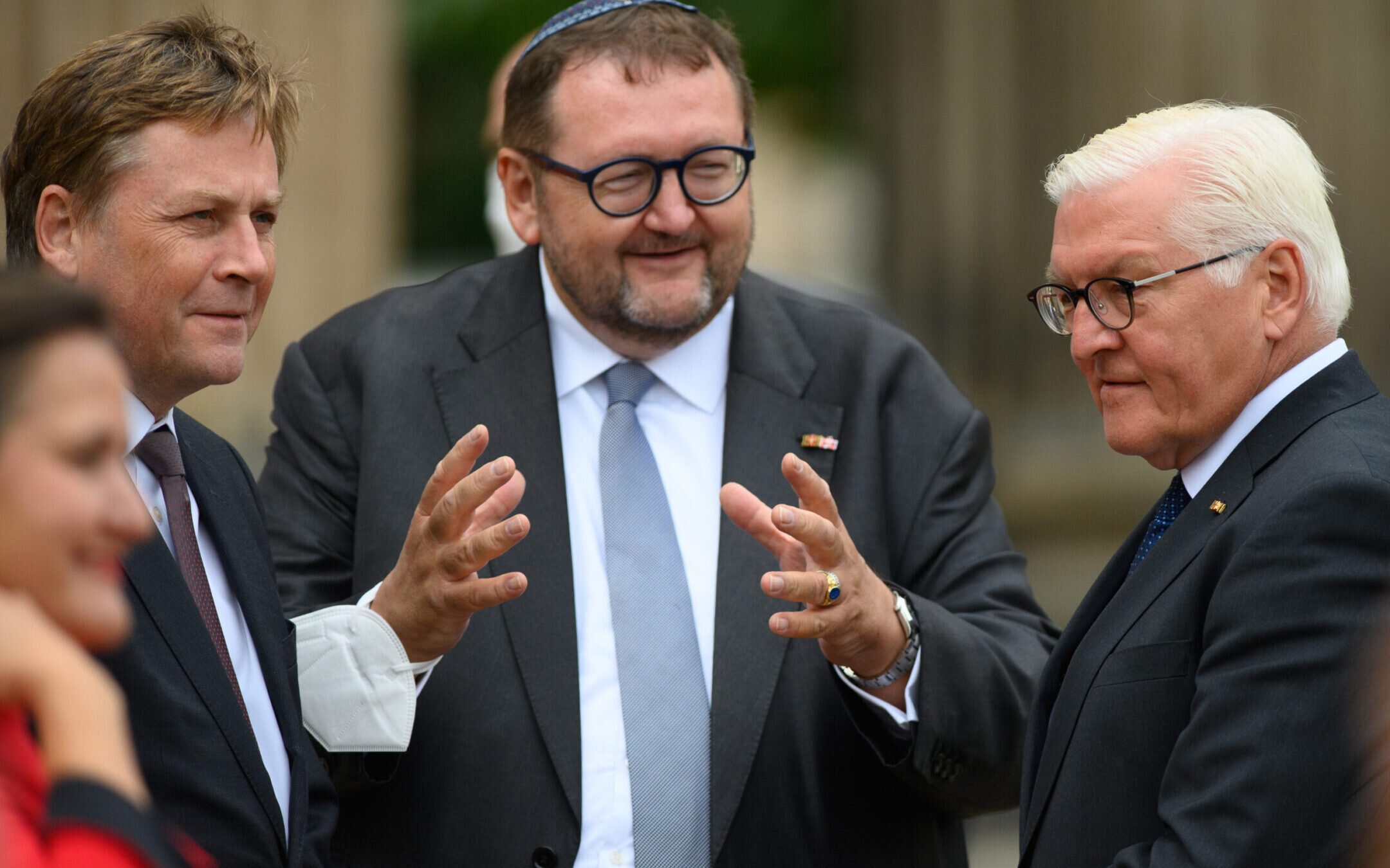 Rabbi Walter Homolka, then deputy director of the Institute for Jewish Theology, talk at the opening of the European Center for Jewish Scholarship at the University of Potsdam, Aug. 18, 2021. (Soeren Stache/picture alliance via Getty Images)