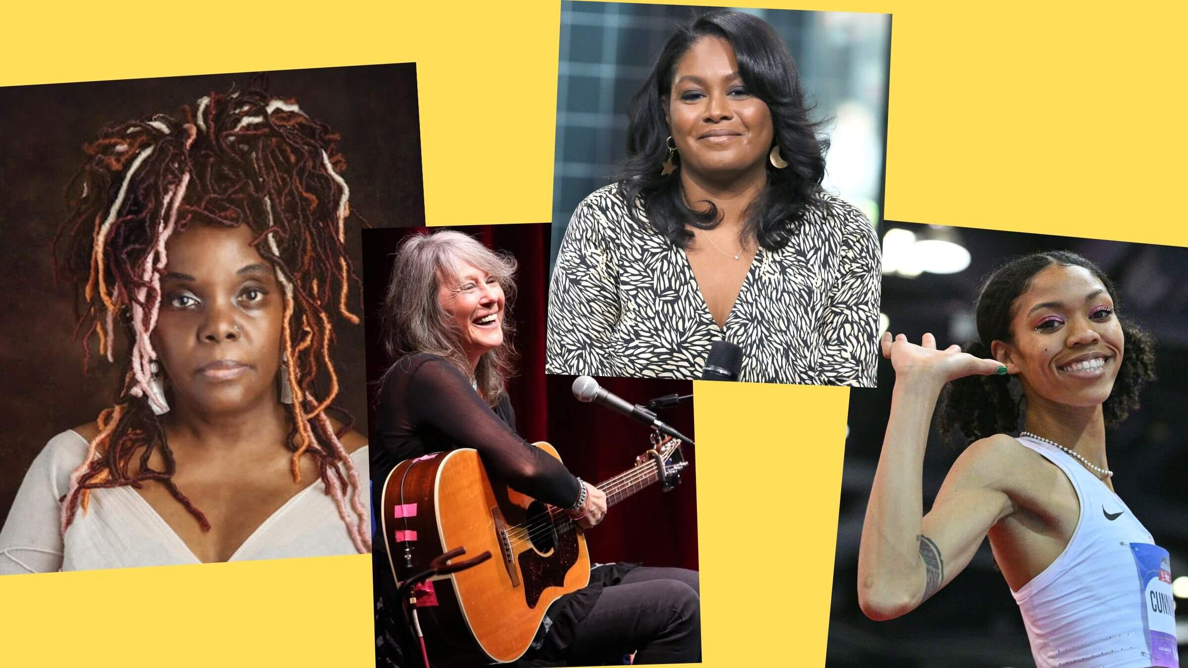 <i>From left to right:</i> Colored Girls Museum founder Vashti Dubois, singer Vashti Bunyan, author and illustrator Vashti Harrison, and Olympic high jumper Vashti Cunningham.