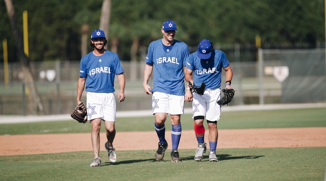 Garrett Stubbs, Ryan Lavarnway and Noah Mendlinger are playing for Team Israel in the World Baseball Classic. (Courtesy)